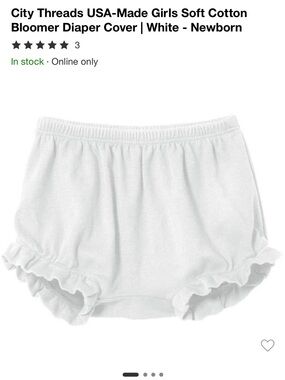 City Threads White Ruffled and Plain Cotton Diaper Bloomers